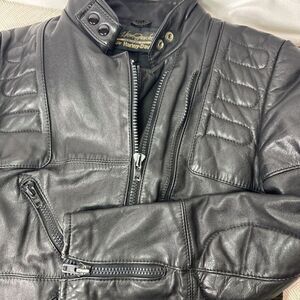 Vintage AMF Hein‎ Gericke Harley Davidson Leather Jacket Women 42 Motorcycle